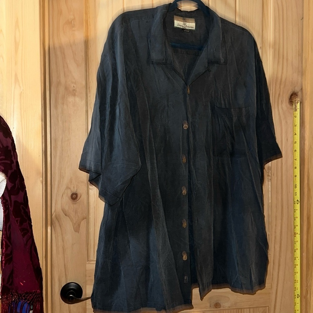 Tommy Bahama Men’s Silk Black Casual Button Up Shirt XL
